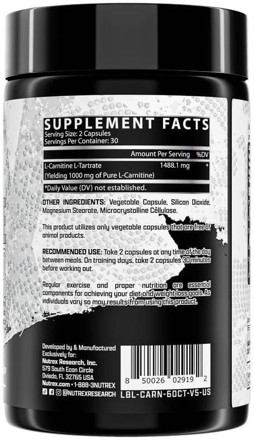 Nutrex Research L-Carnitine 1000mg 60 capsules