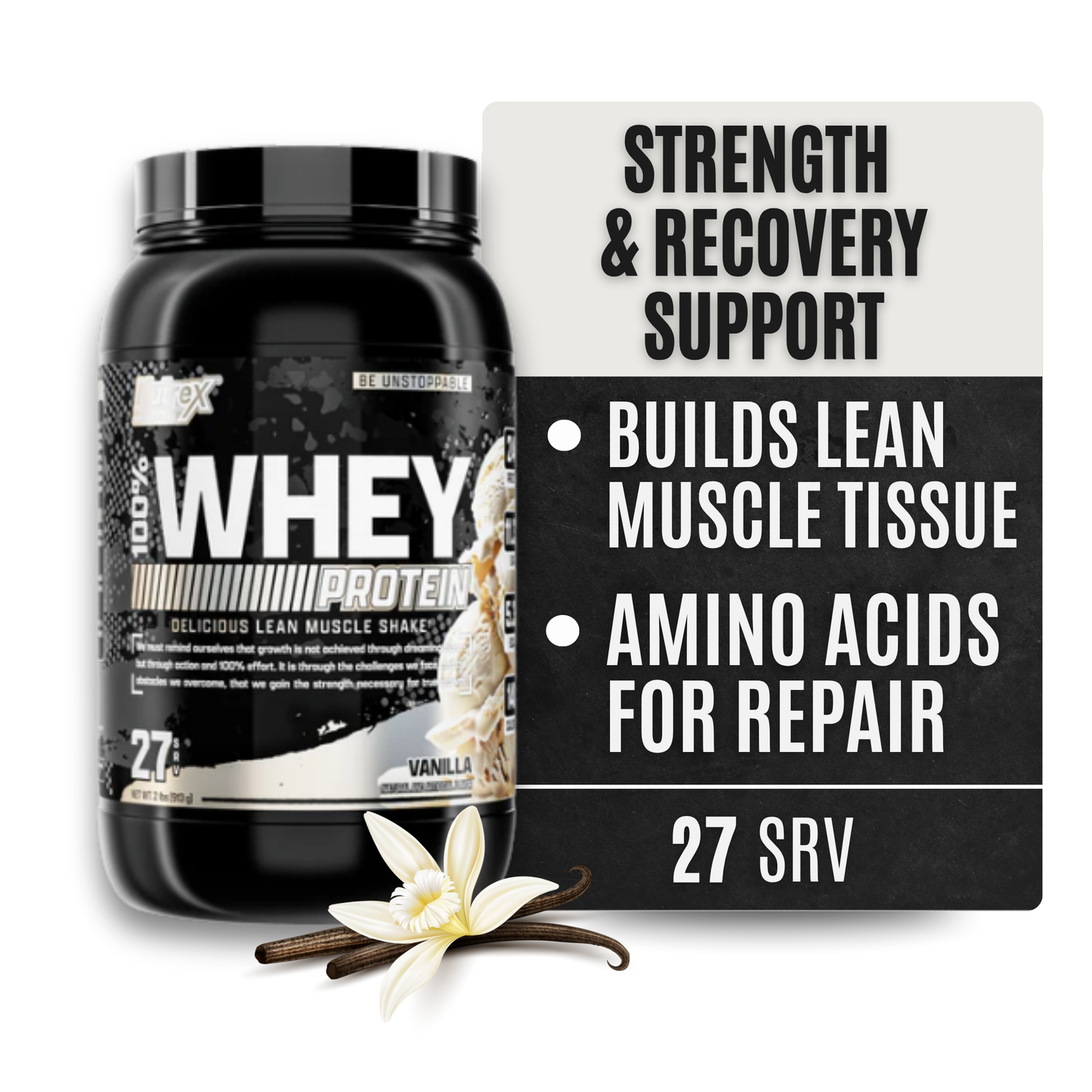 Nutrex Research Whey Protein Powder (Vanilla 2lb)