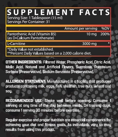Nutrex Research Liquid Carnitine 3000 (Orange Mango 31srv)