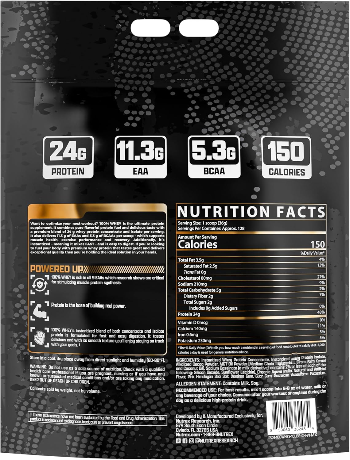 Nutrex Research Whey Protein Powder (Chocolate 10lb)