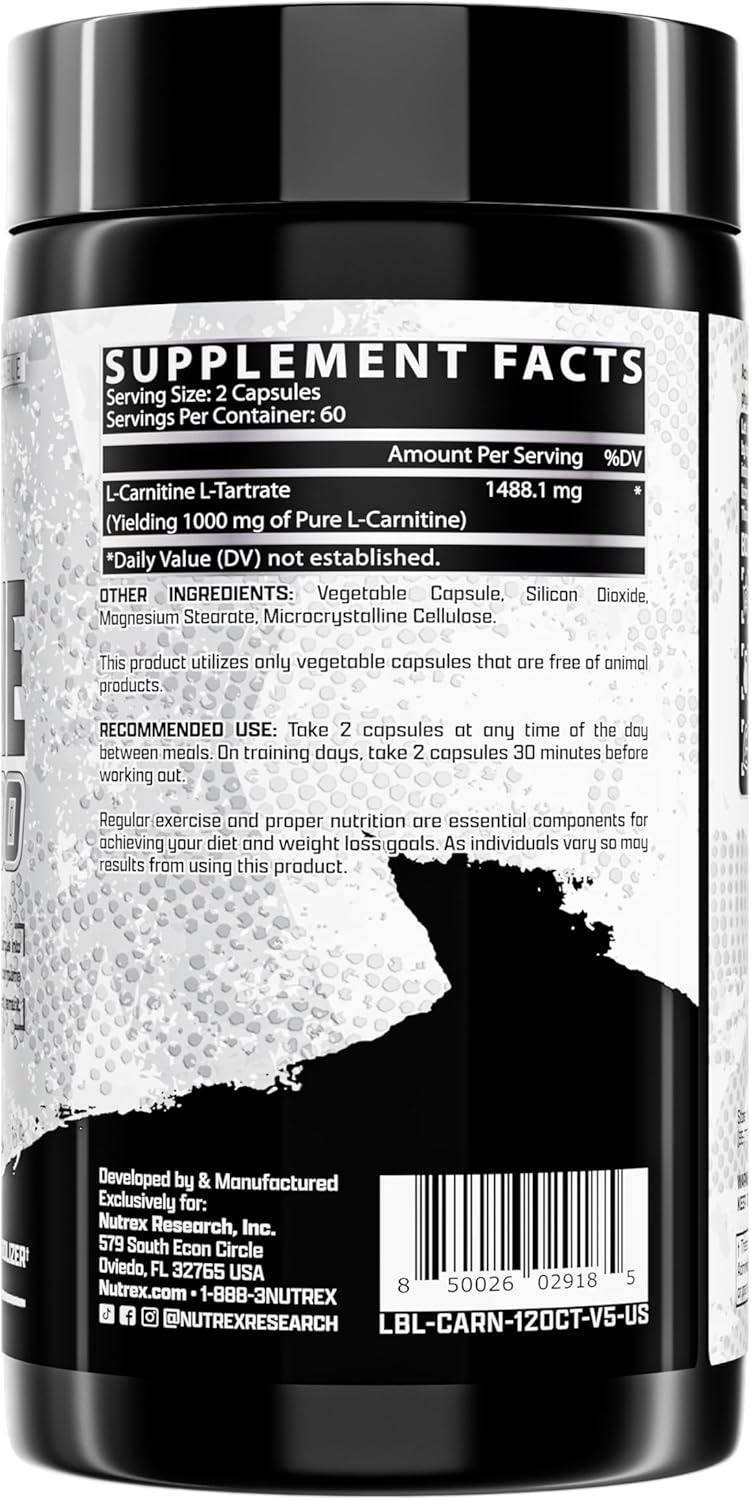 Nutrex Research L-Carnitine 1000mg 120 capsules