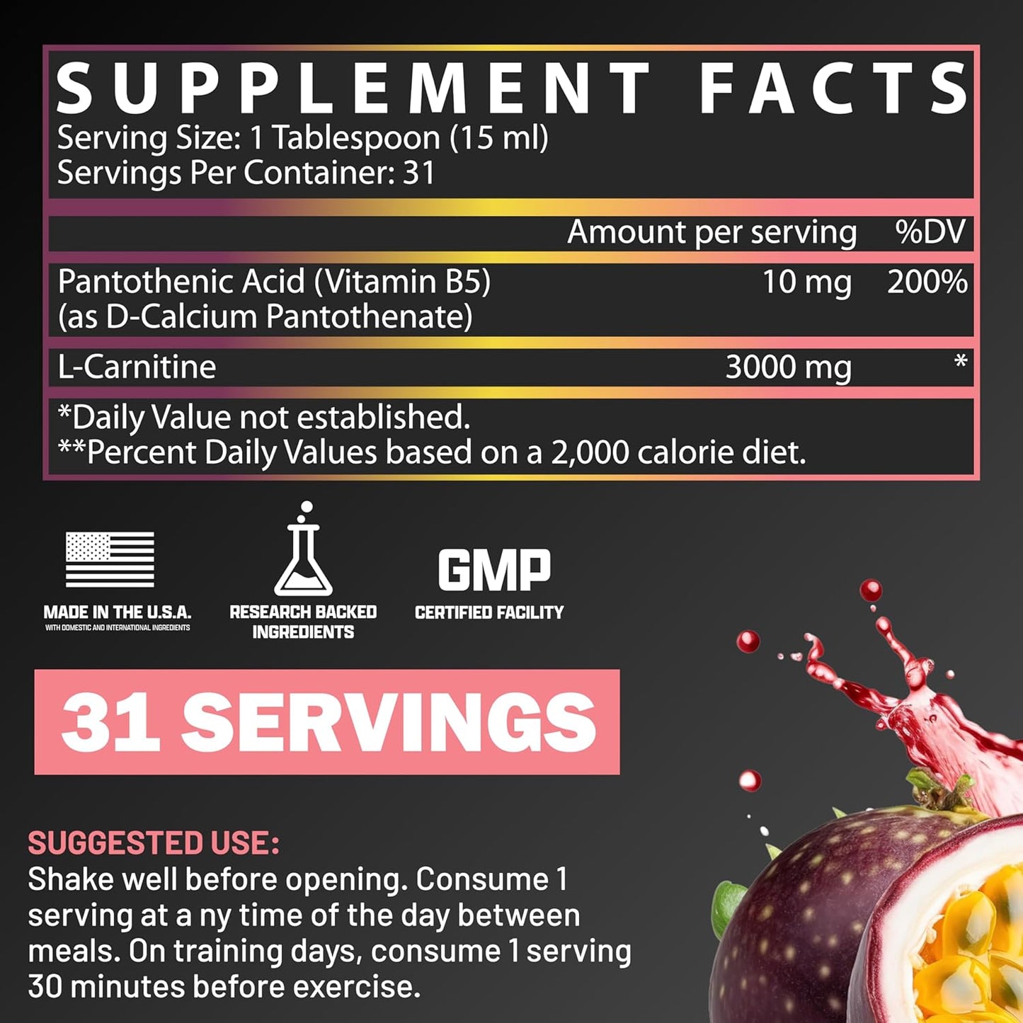 Nutrex Research Liquid Carnitine 3000 (Passionfruit Guava 31srv)