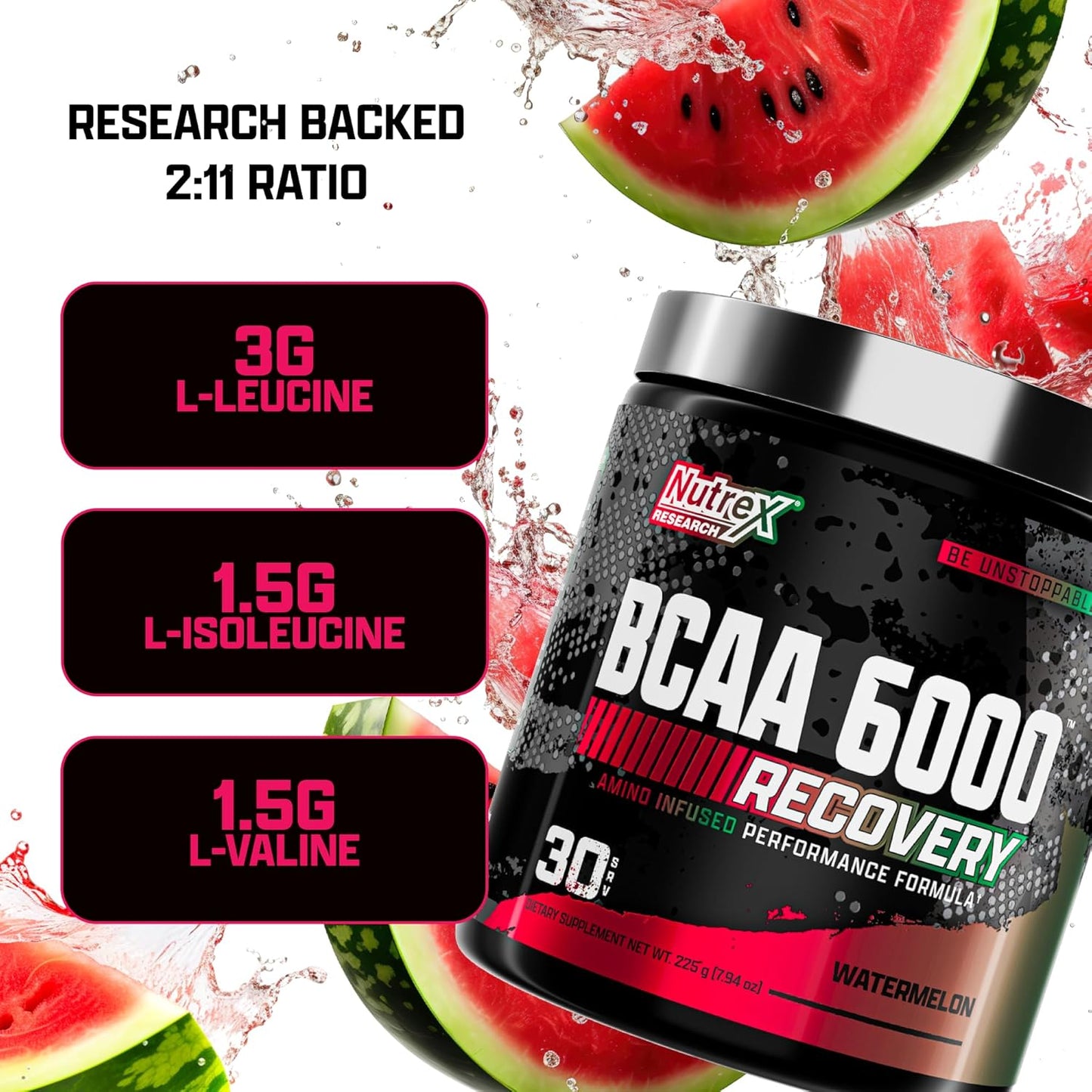 Nutrex Research BCAA 6000 Powder (Watermelon)