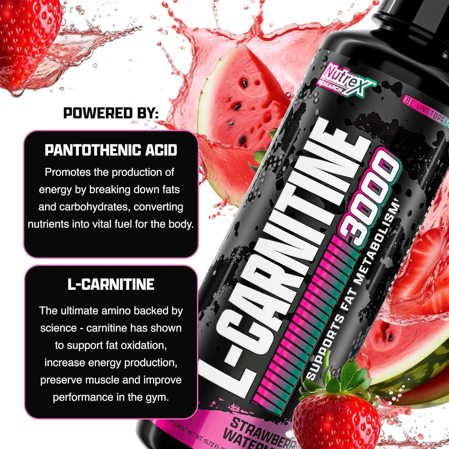 Nutrex Research Liquid Carnitine 3000 (Strawberry Watermelon 31srv)