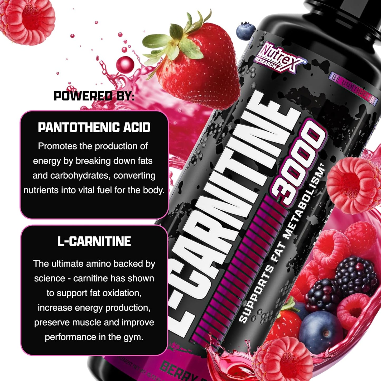 Nutrex Research Liquid Carnitine 3000 (Berry Blast 31srv)