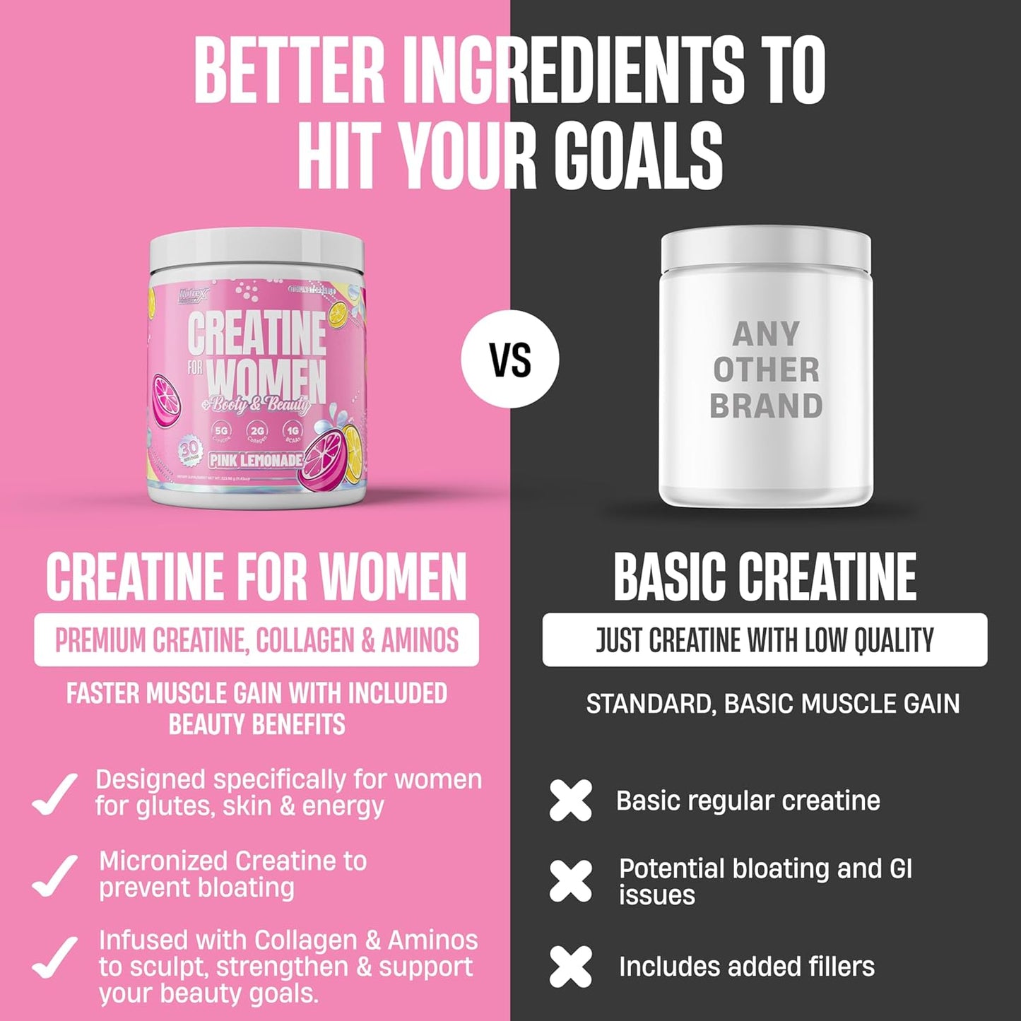 Nutrex Research Creatine for Women Booty & Beauty (Pink Lemonade)