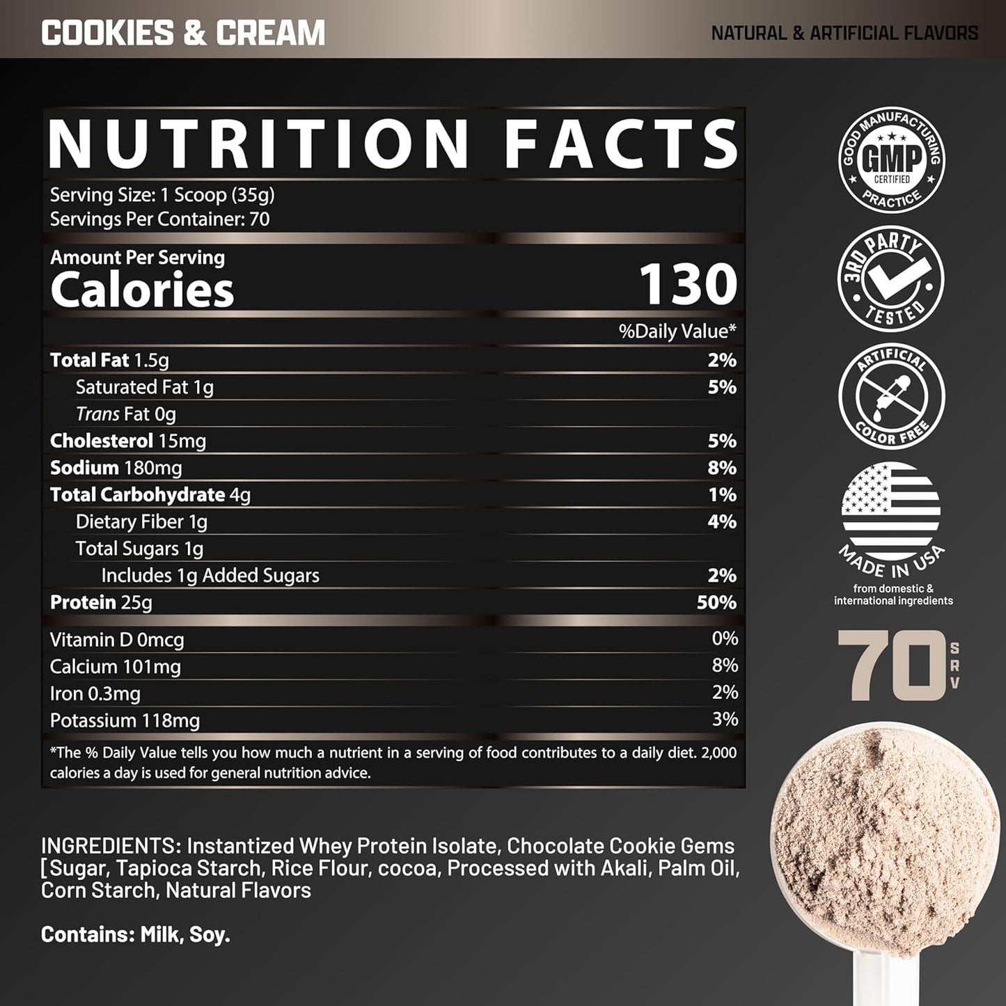 Nutrex Research IsoFit Whey Protein Isolate (Cookies & Cream 70srv)