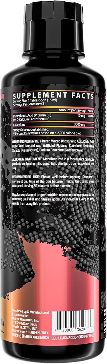 Nutrex Research Liquid Carnitine 3000 (Passionfruit Guava 31srv)