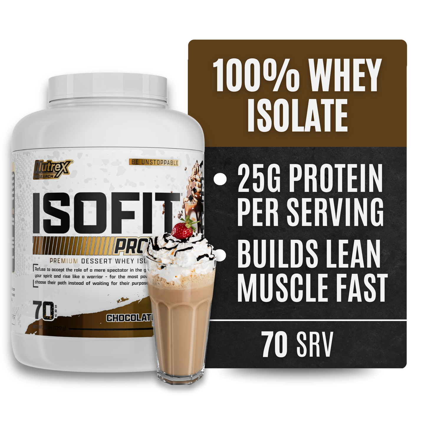 Nutrex Research IsoFit Whey Protein Isolate (Chocolate Shake 70srv)