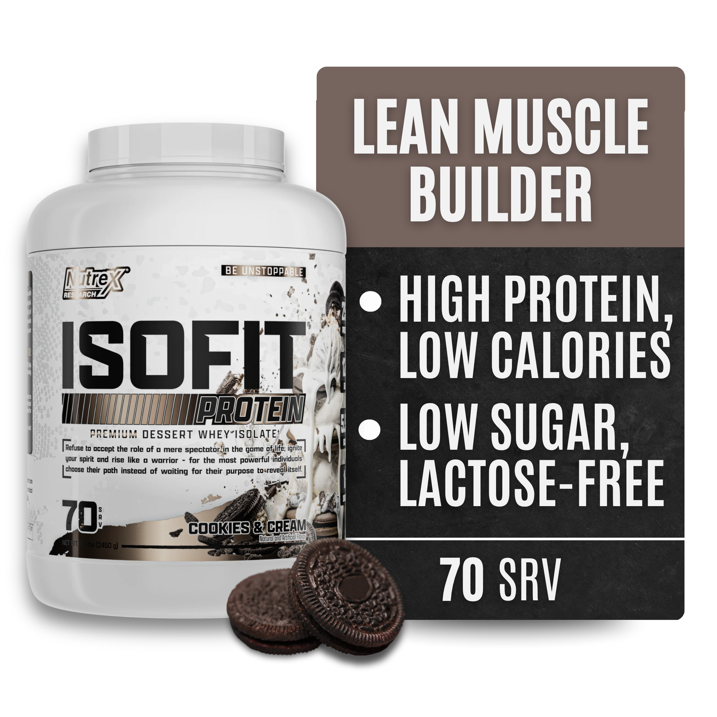 Nutrex Research IsoFit Whey Protein Isolate (Cookies & Cream 70srv)