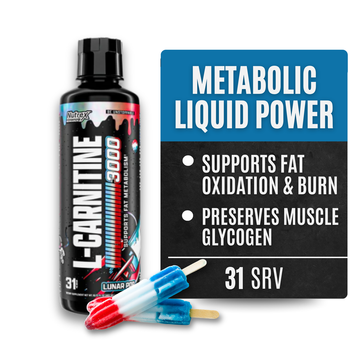 Nutrex Research Liquid Carnitine 3000 (Lunar Pop 31srv)