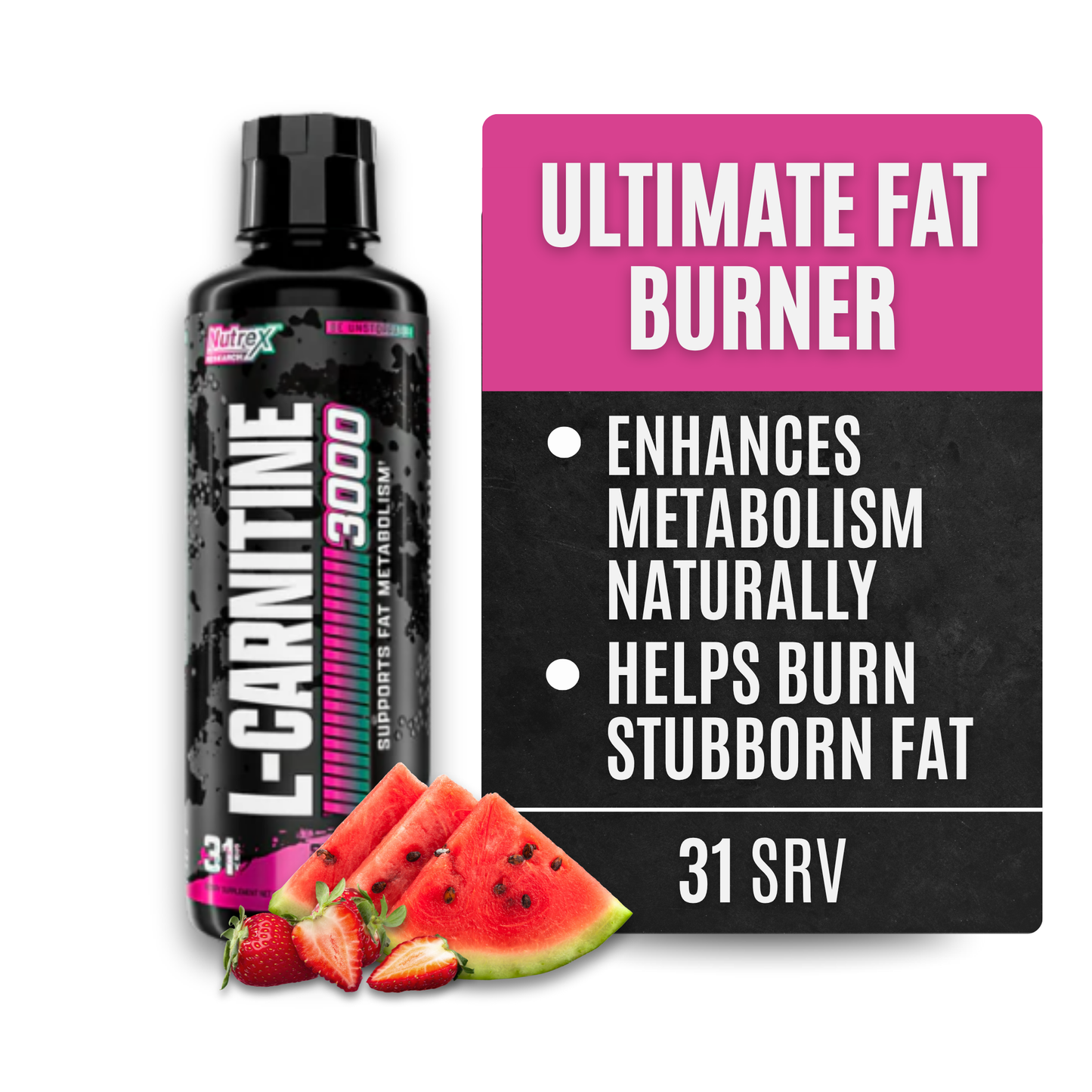 Nutrex Research Liquid Carnitine 3000 (Strawberry Watermelon 31srv)