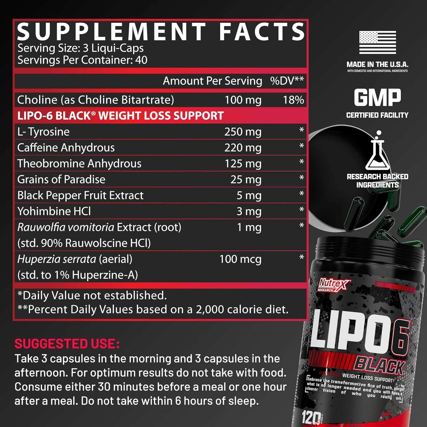 Nutrex Lipo-6 Black Max Strength Fat Burner