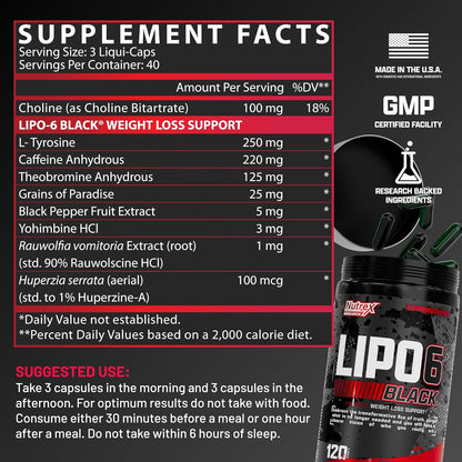 Nutrex Lipo-6 Black Max Strength Fat Burner