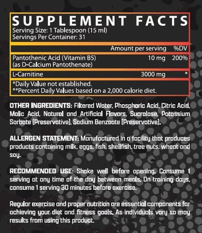 Nutrex Research Liquid Carnitine 3000 (Orange Mango 31srv)