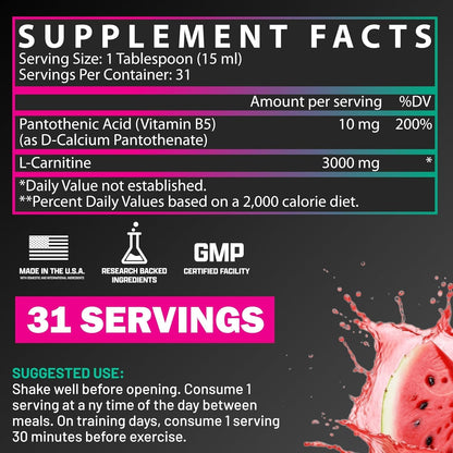 Nutrex Research Liquid Carnitine 3000 (Strawberry Watermelon 31srv)