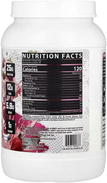 Nutrex Research IsoFit Whey Protein Isolate (Strawberries & Cream 30srv)