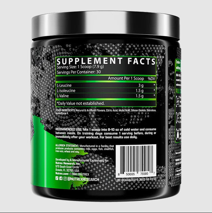 Nutrex Research BCAA 6000 Powder (Green Apple)