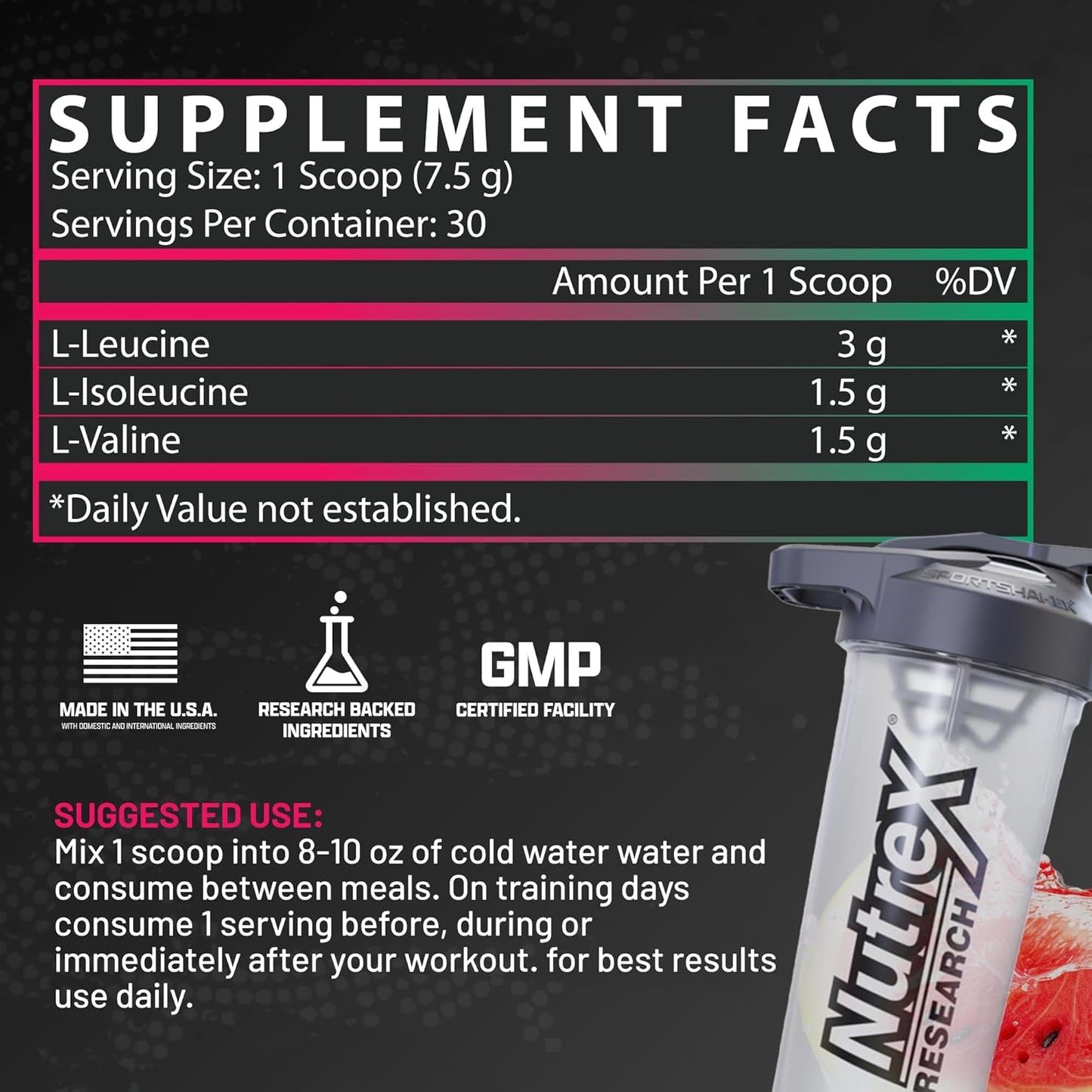 Nutrex Research BCAA 6000 Powder (Watermelon)