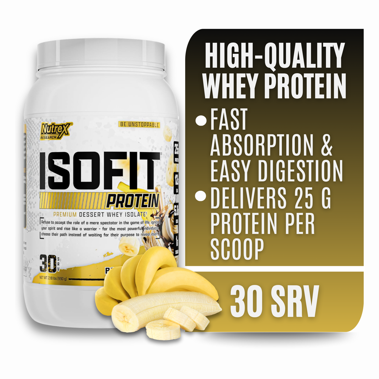 Nutrex Research IsoFit Whey Protein Isolate (Banana Foster 30srv)