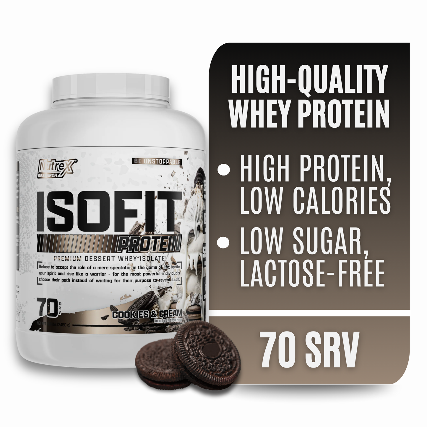Nutrex Research IsoFit Whey Protein Isolate (Cookies & Cream 70srv)